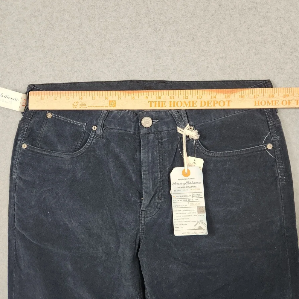 Tommy Bahama Pants 36x32 Blue Corduroy Jenson Straight Leg Pinwale Relax NEW